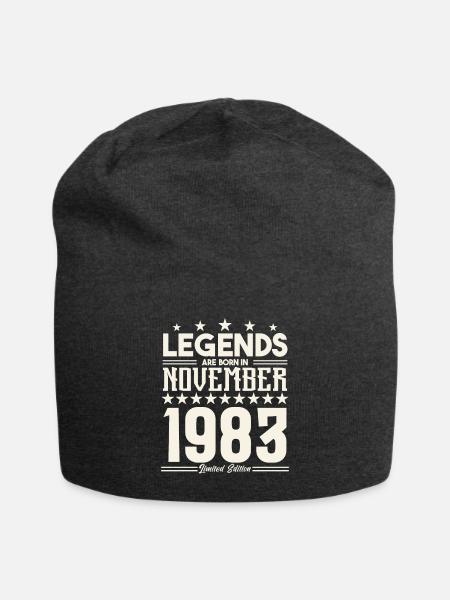 Legenden werden im November 1983 geboren.Geschenkjubiläum - Jersey-Beanie - Anthrazit