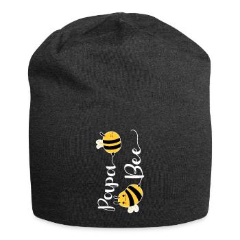 Papa Bee Shirt Gift Father Father's Day - Jersey Beanie - charcoal grey - Front
