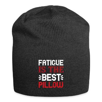 Müdigkeit ist das beste Kissen 01 - Jersey-Beanie - Anthrazit - Vorne