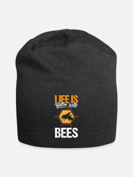 Life Is Better With Bees Shirt Geschenk - Jersey-Beanie - Anthrazit