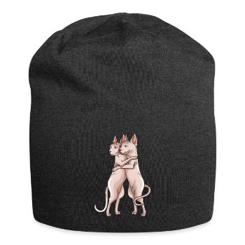 Sphynx Katze Sphinx Nacktkatze - Jersey-Beanie - Anthrazit - Vorne