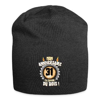 Cadeau anniversaire Homme menuisier 31 ans - Bonnet en jersey - charbon - Devant