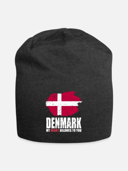 Dänemark Fahne - Jersey-Beanie - Anthrazit