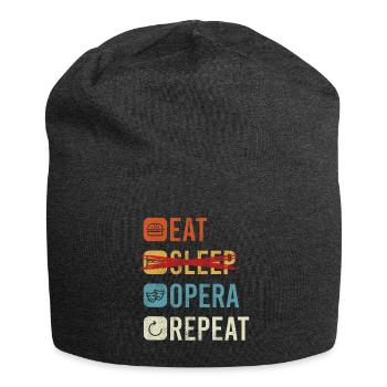 Eat Sleep Opera Repeat Shirt Geschenk - Jersey-Beanie - Anthrazit - Vorne