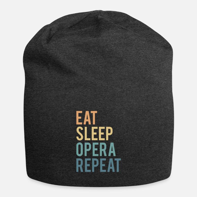 Eat Sleep Opera Repeat Shirt Geschenk - Jersey-Beanie - Anthrazit