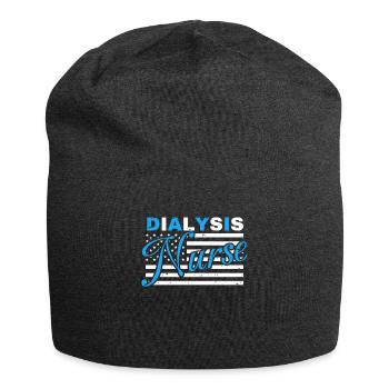 USA Flag America Flag Dialysis Nurse Shirt - Jersey Beanie - charcoal grey - Front