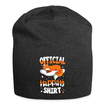 Fox Sleeping Shirt - Jersey Beanie - charcoal grey - Front