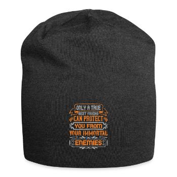 Nur ein wahrer bester Freund kann dich vor deinem - Jersey-Beanie - Anthrazit - Vorne