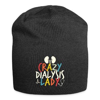 Cadeau de chemise Crazy Dialysis Lady - Bonnet en jersey - charbon - Devant
