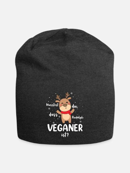 Wusstest du, dass Rudolph Veganer ist? - Jersey-Beanie - Anthrazit