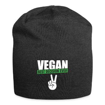 Vegan Best Decision Ever - Jersey Beanie - charcoal grey - Front