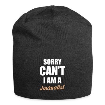 Sorry Cant I Am A Journalist - Jersey Beanie - charcoal grey - Front