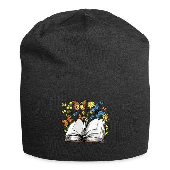 Bücher Shirt Geschenk - Jersey-Beanie - Anthrazit - Vorne