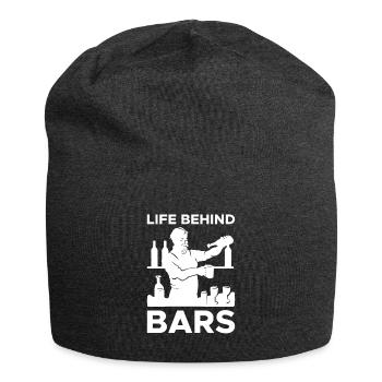 Life Behind Bars Shirt Bartender Gift - Jersey Beanie - charcoal grey - Front