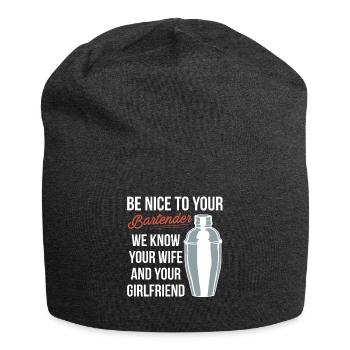 Be Nice To You Bartender Shirt Gift Bartender - Bonnet en jersey - charbon - Devant
