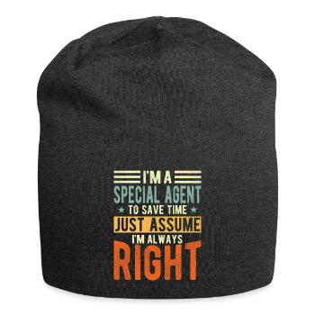 Special Agent - Jersey Beanie - charcoal grey - Front