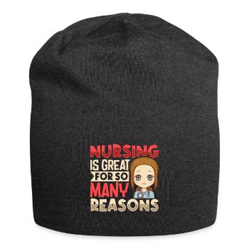 Krankenschwester Krankenpflege Klinik Sanitäter - Jersey-Beanie - Anthrazit - Vorne