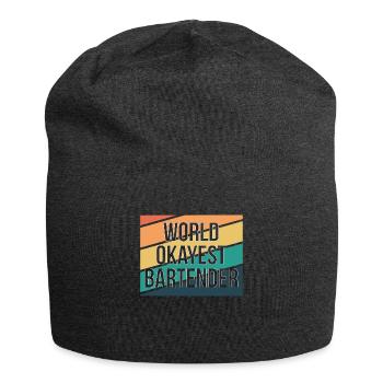 Worlds Okayest Barman Shirt Bartender Cadeau - Bonnet en jersey - charbon - Devant