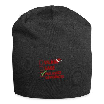 Humour Noel vilain coquin homme couple - Bonnet en jersey - charbon - Devant