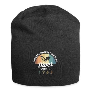 Never Understimate A Diver Born In 1963 - Jersey Beanie - charcoal grey - Front