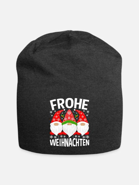 Frohe Weihnachten Gnom - Jersey-Beanie - Anthrazit