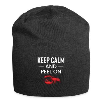 Keep Calm And Peel On Crawfish - Jersey Beanie - charcoal grey - Front