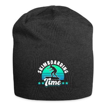 Skimboarding Time Shirt Gift - Jersey Beanie - charcoal grey - Front