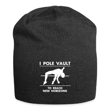 Pole Vaulting Shirt Gift Pole Vault Slogan - Jersey Beanie - charcoal grey - Front