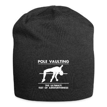 Pole Vaulting Shirt Gift Pole Vault Slogan - Jersey Beanie - charcoal grey - Front