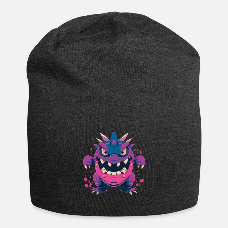 Monster Crash - Monstre violet cool - Bonnet en jersey - charbon