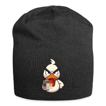 Duck You! Lustige Ente mit Mittelfinger zensiert - Jersey-Beanie - Anthrazit - Vorne