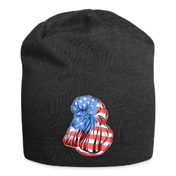 Poodle Poodle Flag - Jersey Beanie - charcoal grey - Front
