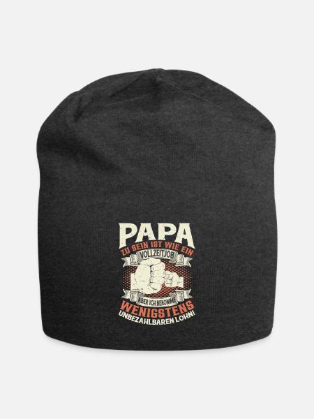 Papa Sprüche Vatertag - Jersey-Beanie - Anthrazit
