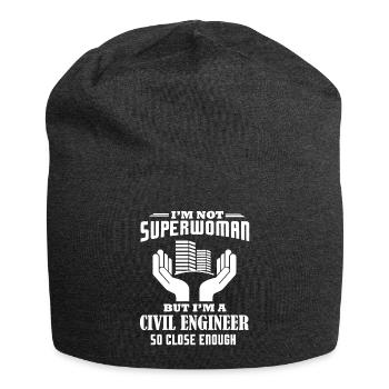 Civil Engineer Im A Civil Engineer So Close Enough - Jersey Beanie - charcoal grey - Front