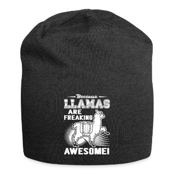 Llama Llamas Are Freaking Awesome - Jersey Beanie - charcoal grey - Front