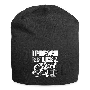 Pastor Pastor I Preach Like A Girl - Jersey Beanie - charcoal grey - Front