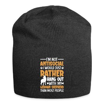 Hundebesitzer Schäferhund - Jersey-Beanie - Anthrazit - Vorne