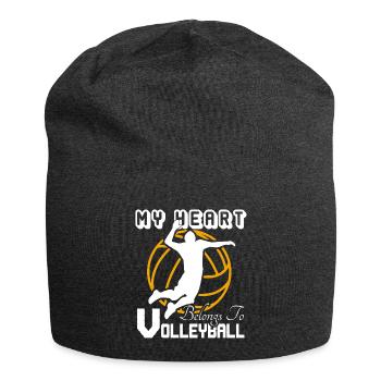 Volleyball My Heart Belongs To Volleyball - Jersey Beanie - charcoal grey - Front