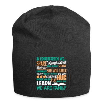 Kindergarten Teacher We Are Family - Jersey Beanie - charcoal grey - Front
