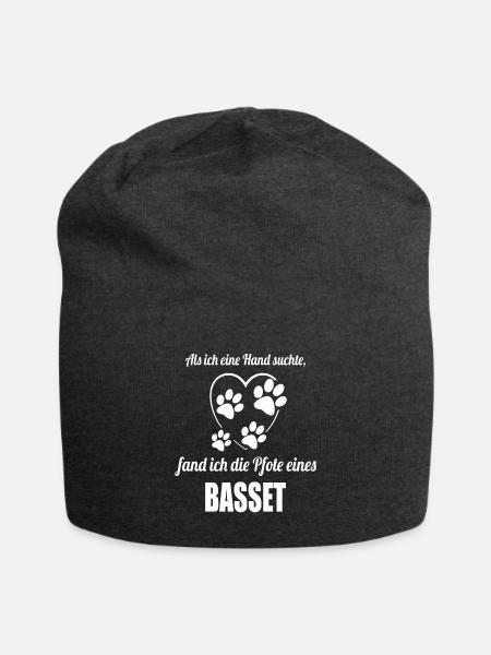Hand & Pfote - Spruch - Basset - Jersey-Beanie - Anthrazit