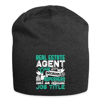 Real Estate Real Estate Agent Job Title - Jersey Beanie - charcoal grey - Front