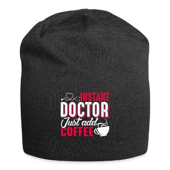 Doctor Instant Doctor Just Add Coffee - Jersey Beanie - charcoal grey - Front