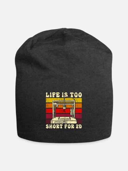 3D Drucker Spruch Lustig Geschenk 3D Druck - Jersey-Beanie - Anthrazit