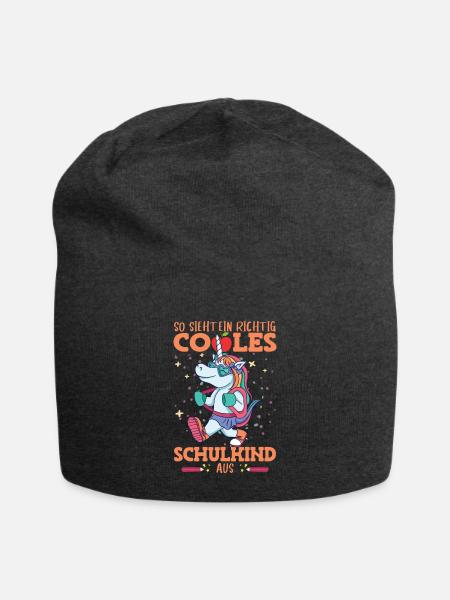 Schulkind Einhorn Kindergarten Kitaabgänger - Jersey-Beanie - Anthrazit