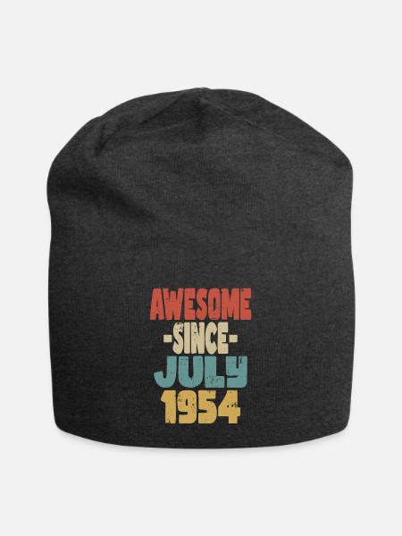 1954 Juli Geburtstag Retro - Jersey-Beanie - Anthrazit