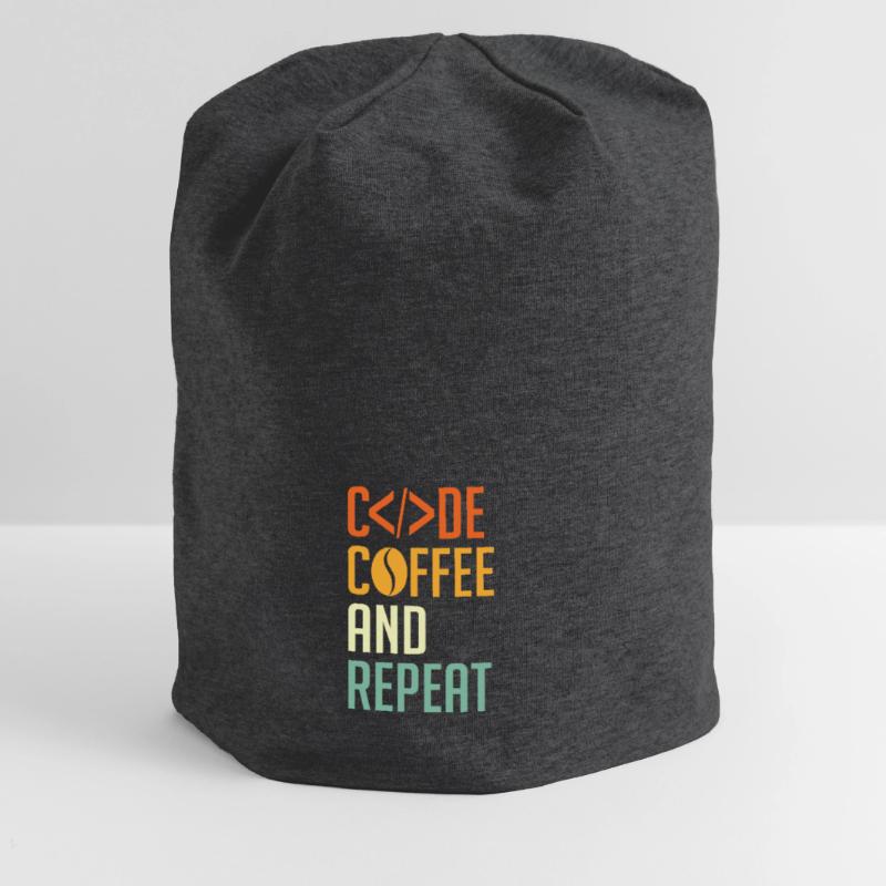 Codeur Spruch Code Café et Répéter Bonnet en jersey