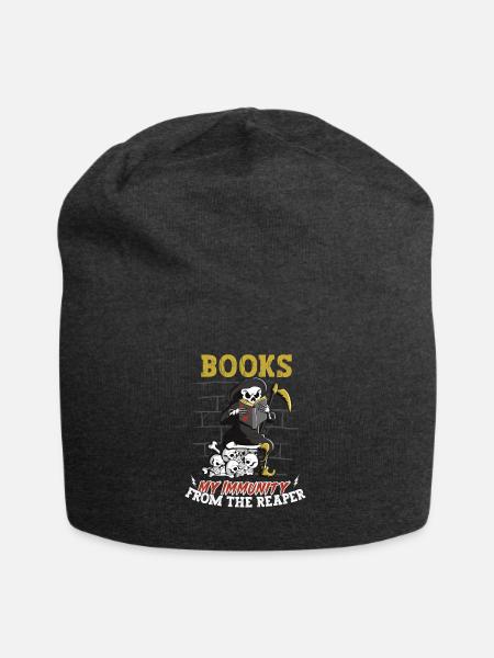 Lesen Von Sensenmann-buchliebhaber-literatur, - Jersey-Beanie - Anthrazit