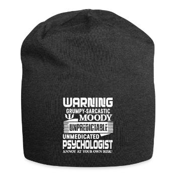 Psychologist Psychologist Warning - Jersey Beanie - charcoal grey - Front
