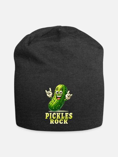 Gurken Lustige Gurken Gurken-Wortspiel - Jersey-Beanie - Anthrazit