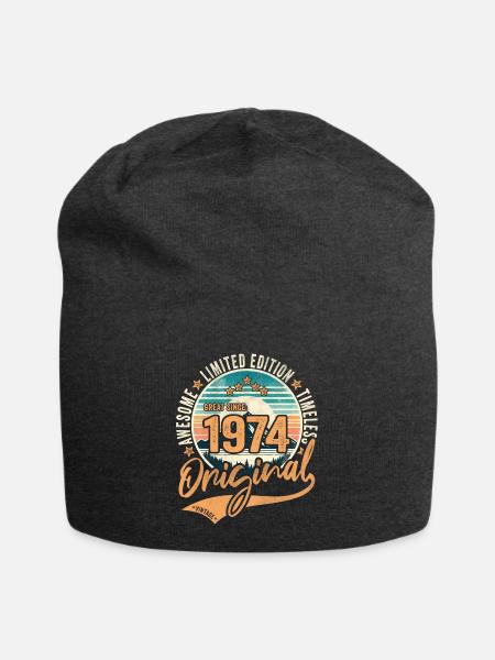 Jahrgang 1974 50.Geburtstag Original 1974 - Jersey-Beanie - Anthrazit